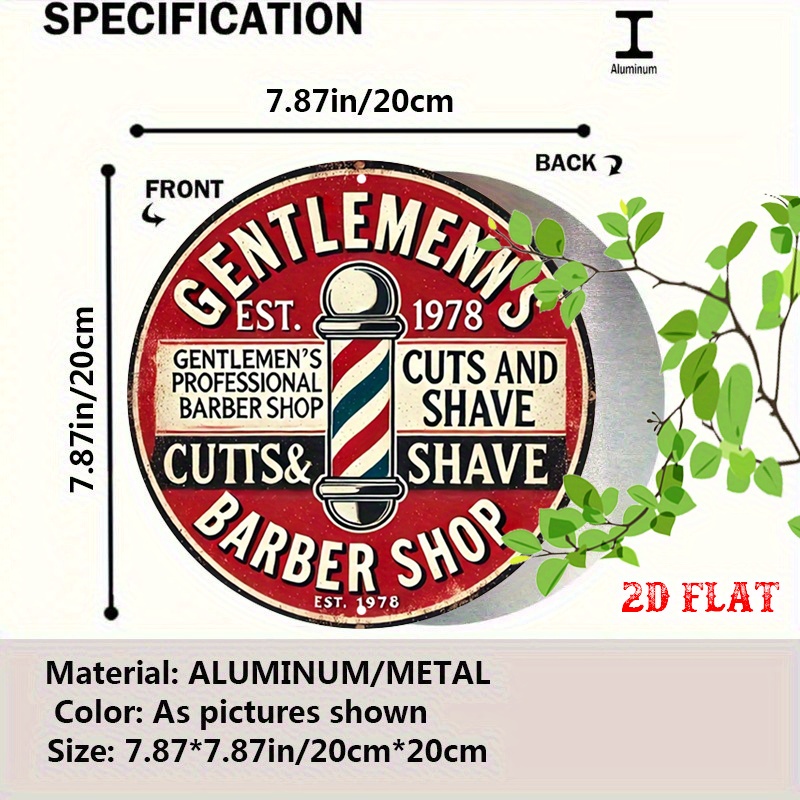 Papan Tanda Aluminium Bulat Da - Men'S Grooming Barbershop ulasan dan harga